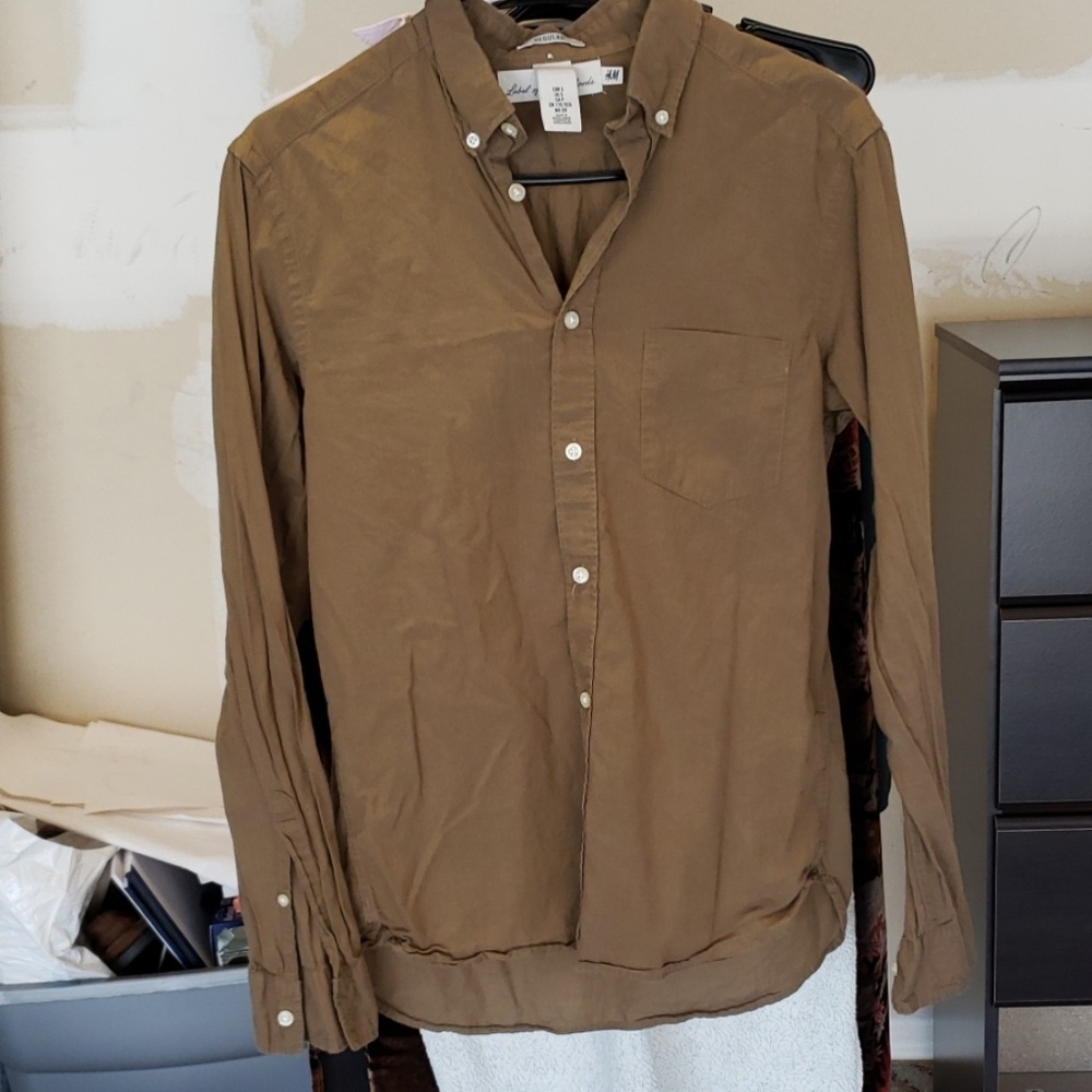 Olive green button up shirt